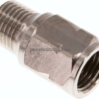 Mini-Rückschlagventil R/Rp 1/4" (AG/IG), Messing vernickelt