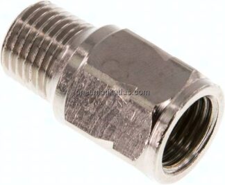 Mini-Rückschlagventil R/Rp 1/4" (AG/IG), Messing vernickelt
