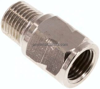 Mini-Rückschlagventil R/Rp 1/4" (AG/IG), Messing vernickelt