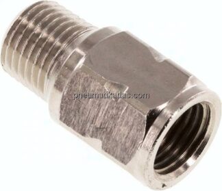 Mini-Rückschlagventil R/Rp 1/4" (AG/IG), Messing vernickelt