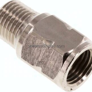 Mini-Rückschlagventil R/Rp 1/4" (AG/IG), Messing vernickelt