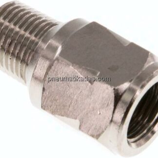 Mini-Rückschlagventil R/Rp 1/8" (AG/IG), Messing vernickelt