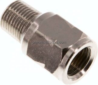 Mini-Rückschlagventil R/Rp 1/8" (AG/IG), Messing vernickelt