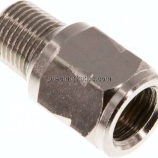 Mini-Rückschlagventil R/Rp 1/8" (AG/IG), Messing vernickelt