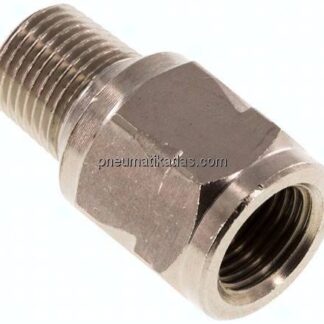 Mini-Rückschlagventil R/Rp 1/8" (AG/IG), Messing vernickelt