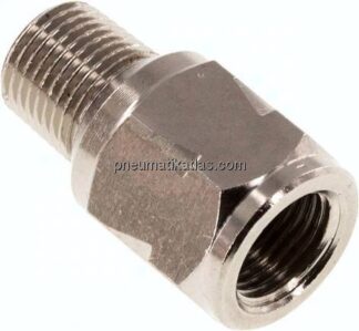 Mini-Rückschlagventil R/Rp 1/8" (AG/IG), Messing vernickelt