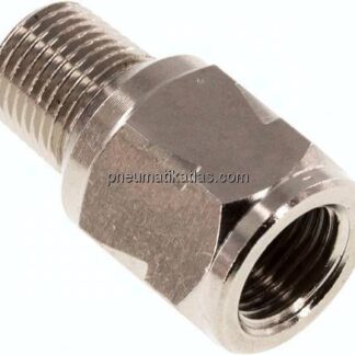 Mini-Rückschlagventil R/Rp 1/8" (AG/IG), Messing vernickelt