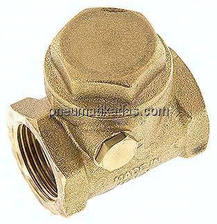 Rückschlagklappe G 3/4", PN 12, Messing, weich dichtend