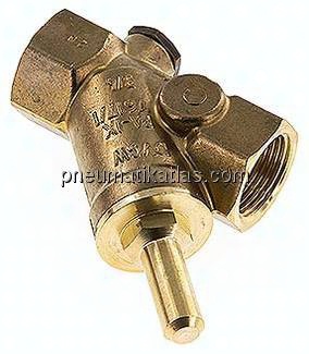 Schrägsitz-Rückschlagventil, Rp 3/4", FKM-Dichtung, Messing