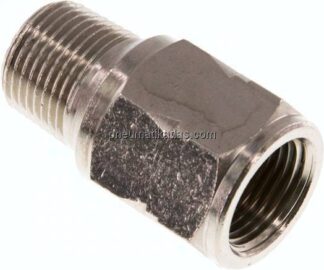 Mini-Rückschlagventil R/Rp 3/8" (AG/IG), Messing vernickelt