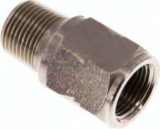 Mini-Rückschlagventil R/Rp 3/8" (AG/IG), Messing vernickelt