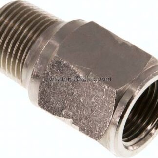 Mini-Rückschlagventil R/Rp 3/8" (AG/IG), Messing vernickelt