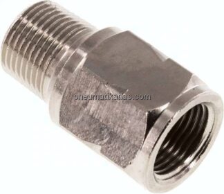 Mini-Rückschlagventil R/Rp 3/8" (AG/IG), Messing vernickelt