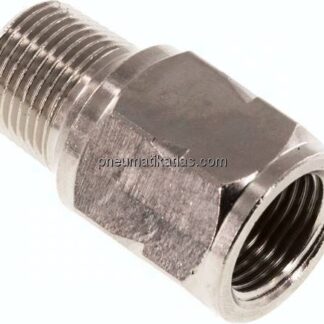 Mini-Rückschlagventil R/Rp 3/8" (AG/IG), Messing vernickelt