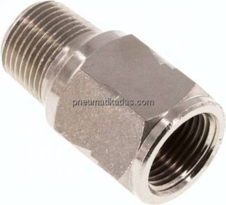 Mini-Rückschlagventil R/Rp 3/8" (AG/IG), Messing vernickelt