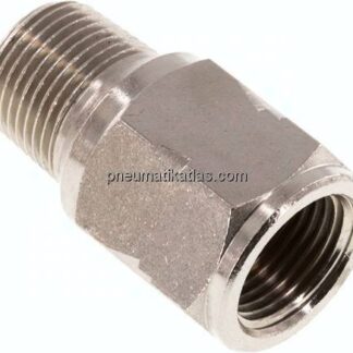 Mini-Rückschlagventil R/Rp 3/8" (AG/IG), Messing vernickelt