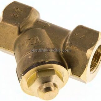 Schrägsitz-Rückschlagventil, Rp 3/8", FKM-Dichtung, Messing