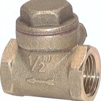 Rückschlagklappe G 2-1/2", PN 8, Messing, metallisch dichtend