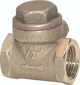 Rückschlagklappe G 2-1/2", PN 8, Messing, metallisch dichtend