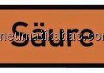 Rohrleitungskennzeichnung, 5er, 15 x 100, Säure (GHS 05)