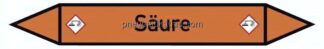 Rohrleitungskennzeichnung, 5er, 37 x 270, Säure (GHS 05)