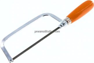 BAHCO Mini-Metallsägebogen, 150 mm, Profi: Minisäge mit Buchenholzgriff, orange lackiert. Einfache u