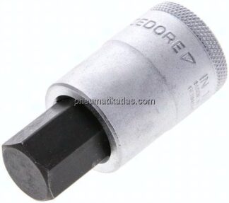 Gedore 1/2"-Schraubendrehereinsatz für Innensechskantschrauben (DIN 7422), Stift brüniert, 60 mm lan