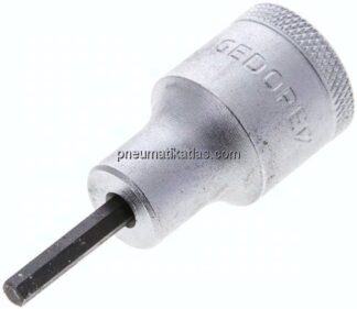 Gedore 1/2"-Schraubendrehereinsatz für Innensechskantschrauben (DIN 7422), Stift brüniert, 60 mm lan