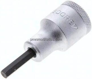 Gedore 1/2"-Schraubendrehereinsatz für Innensechskantschrauben (DIN 7422), Stift brüniert, 60 mm lan