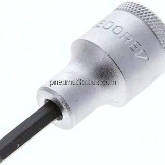 Gedore 1/2"-Schraubendrehereinsatz für Innensechskantschrauben (DIN 7422), Stift brüniert, 60 mm lan