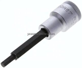 Gedore 1/2"-Schraubendrehereinsatz für Innensechskantschrauben (DIN 7422), Stift brüniert, 90 mm lan