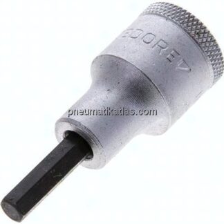 Gedore 1/2"-Schraubendrehereinsatz für Innensechskantschrauben (DIN 7422), Stift brüniert, 60 mm lan