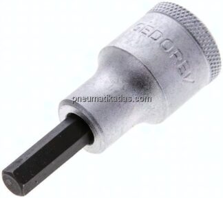 Gedore 1/2"-Schraubendrehereinsatz für Innensechskantschrauben (DIN 7422), Stift brüniert, 60 mm lan