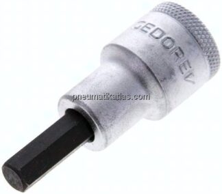 Gedore 1/2"-Schraubendrehereinsatz für Innensechskantschrauben (DIN 7422), Stift brüniert, 60 mm lan