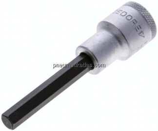 Gedore 1/2"-Schraubendrehereinsatz für Innensechskantschrauben (DIN 7422), Stift brüniert, 90 mm lan