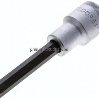 Gedore 1/2"-Schraubendrehereinsatz für Innensechskantschrauben (DIN 7422), Stift brüniert, 90 mm lan