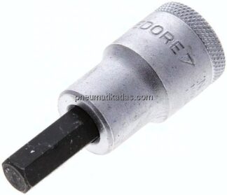 Gedore 1/2"-Schraubendrehereinsatz für Innensechskantschrauben (DIN 7422), Stift brüniert, 60 mm lan