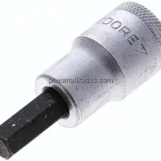 Gedore 1/2"-Schraubendrehereinsatz für Innensechskantschrauben (DIN 7422), Stift brüniert, 60 mm lan