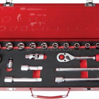 Gedore red 1/2"-24-teiliges Steckschlüsselset im Stahlblechkasten, bestehend aus: Steckschlüsseleins