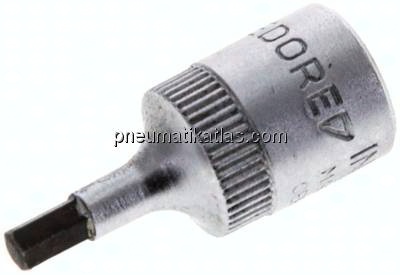 Gedore 1/4"-Schraubendrehereinsatz für Innensechskantschrauben (DIN 7422), Stift brüniert, 28 mm lan