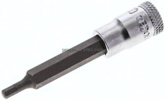 Gedore 1/4"-Schraubendrehereinsatz für Innensechskantschrauben (DIN 7422), Stift brüniert, 60 mm lan