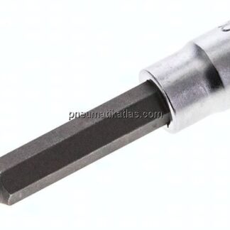Gedore 1/4"-Schraubendrehereinsatz für Innensechskantschrauben (DIN 7422), Stift brüniert, 60 mm lan