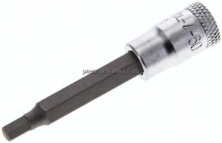 Gedore 1/4"-Schraubendrehereinsatz für Innensechskantschrauben (DIN 7422), Stift brüniert, 60 mm lan