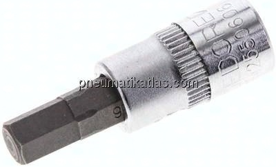 Gedore red 1/4"-Schraubendrehereinsatz für Innensechskantschrauben (DIN 7422), Stift phosphatiert, 3