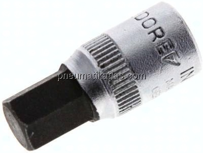 Gedore 1/4"-Schraubendrehereinsatz für Innensechskantschrauben (DIN 7422), Stift brüniert, 28 mm lan