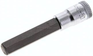 Gedore 1/4"-Schraubendrehereinsatz für Innensechskantschrauben (DIN 7422), Stift brüniert, 60 mm lan