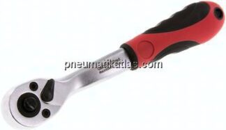 Gedore red 1/4"-Knarre gekröpfte Ausführung, mit 2K-Griff, Umschalthebel und Druckknopfauslösung