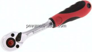 Gedore red 1/4"-Knarre mit Umschalthebel, Druckknopfauslösung und 2K-Griff, Feinverzahnung