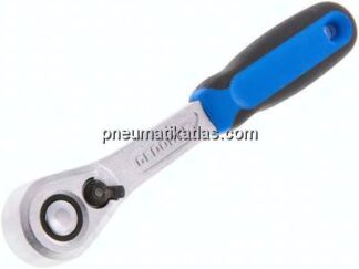 Gedore 1/4"-Knarre mit Umschalthebel, Druckknopfauslösung und 2K-Griff