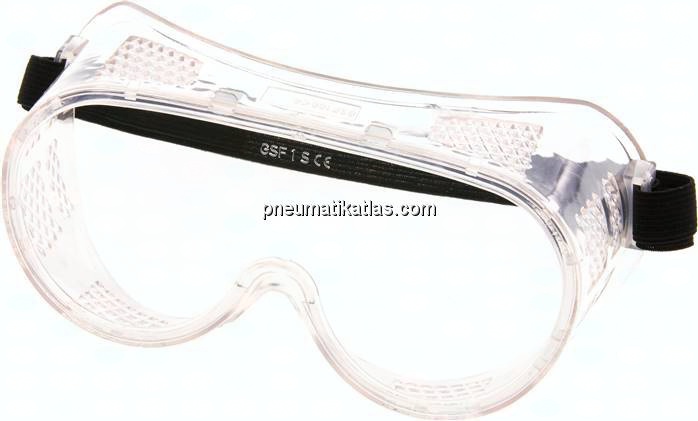 Vollsichtbrille, direkte Belüftung durch Perforation, gut über Korrekturbrille tragbar